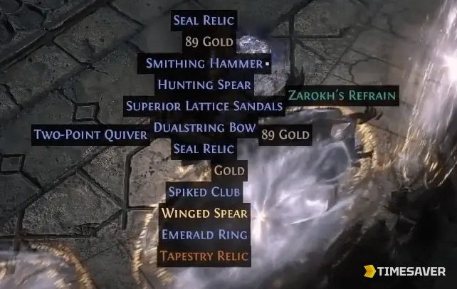 A PoE2 map boss dropping a Lineage Support gem amid a loot explosion