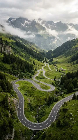 Winding Mountain Road Valley