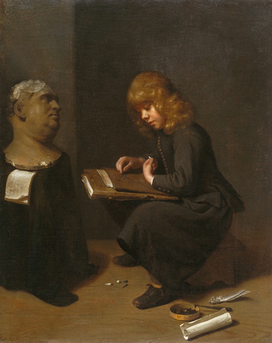 Boy Drawing before the Bust of a Roman Emperor c 1661