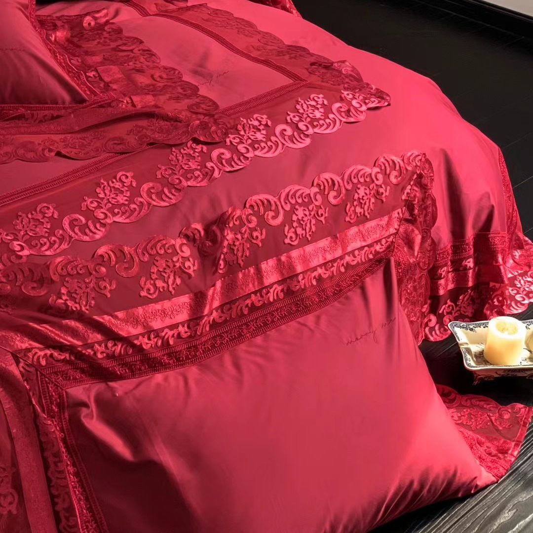 Festive Wedding Bedding Set Made of Long Staple Cotton