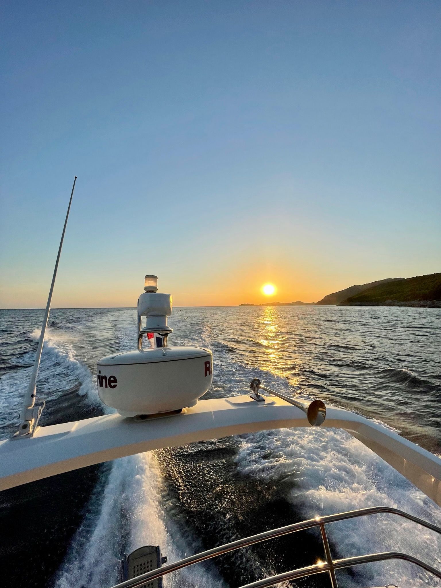 Sunset over the Adriatic from a yacht