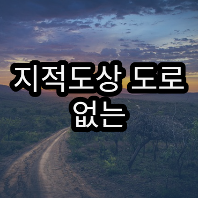 지적도상 도로 없는 토지 활용법