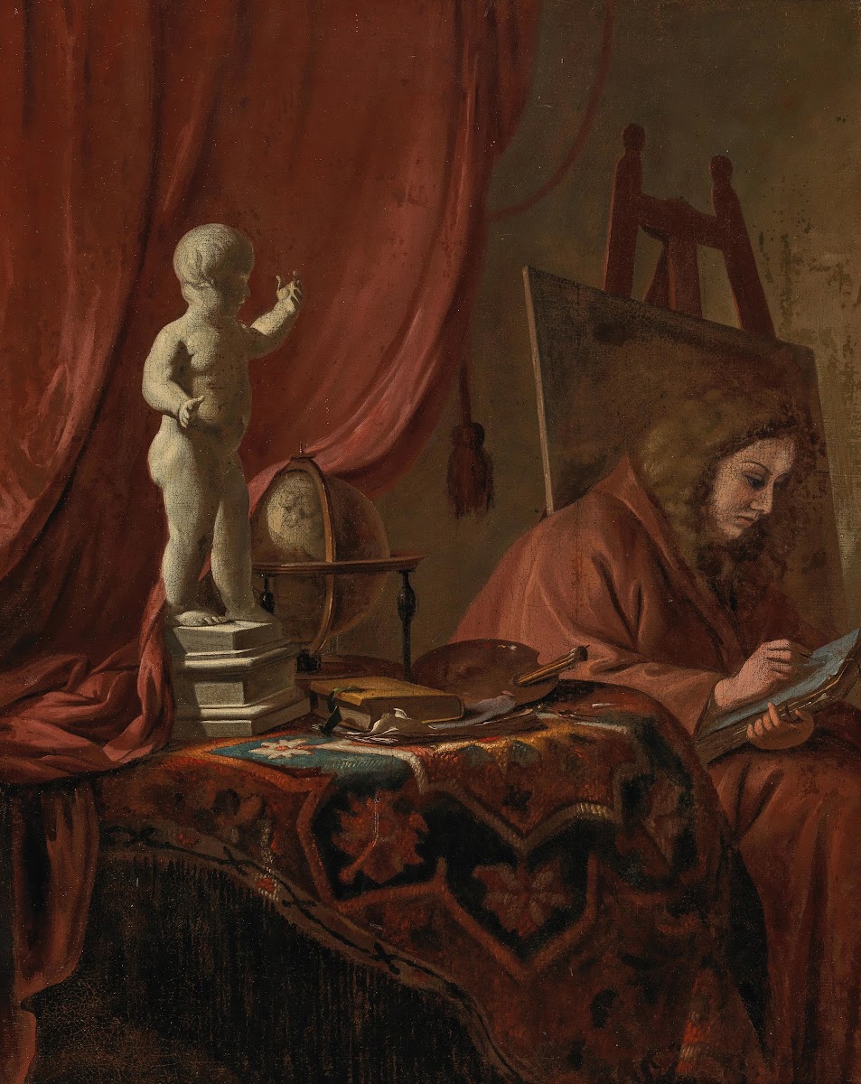 A painter in his studio
