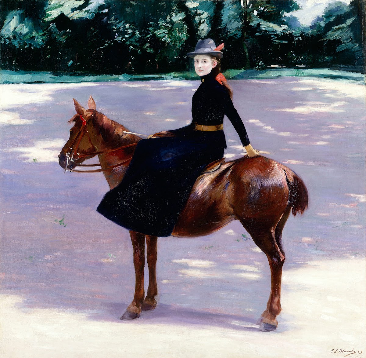 Mademoiselle Meuriot sur son poney 1889