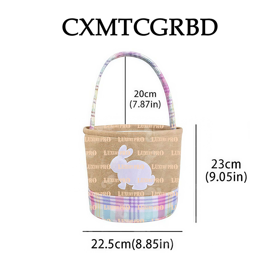 Embroidered Rabbit Plaid Velvet Bag