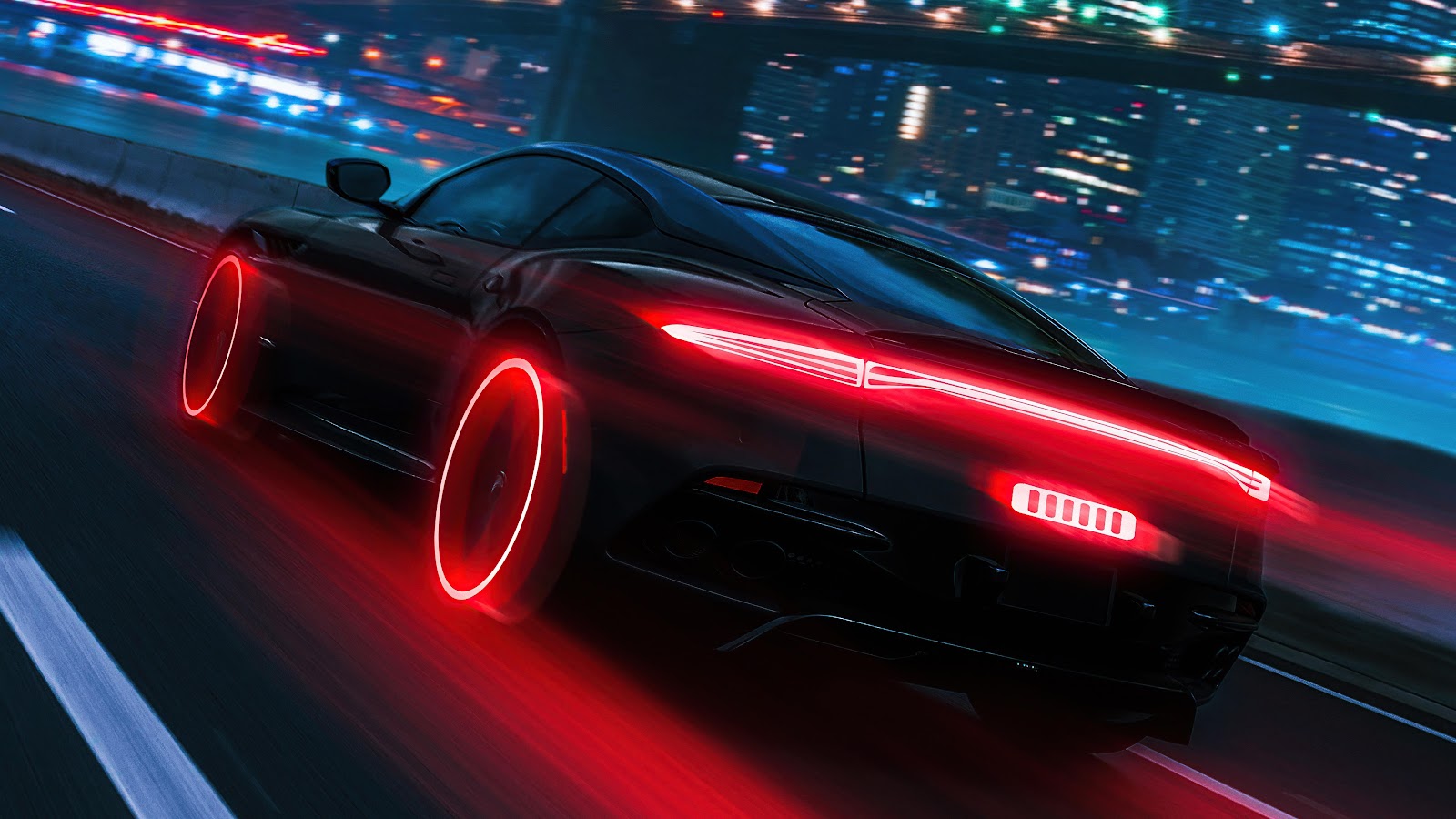 Red Neon Car Wallpaper