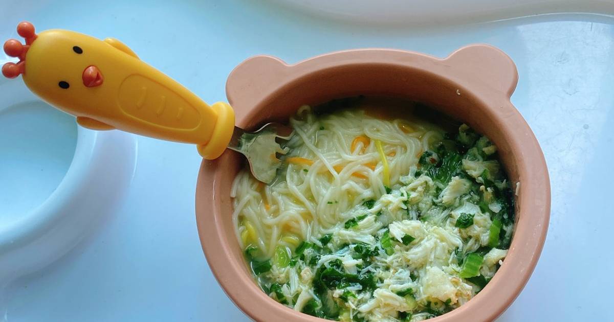 Bữa sáng cho bé : Mì Somen Cua Cải Chip