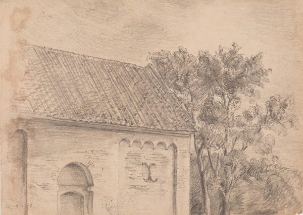 Kirkearkitektur med træer 1908