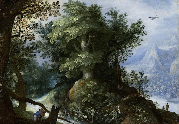 Forest Scene with Hunters ca 1600