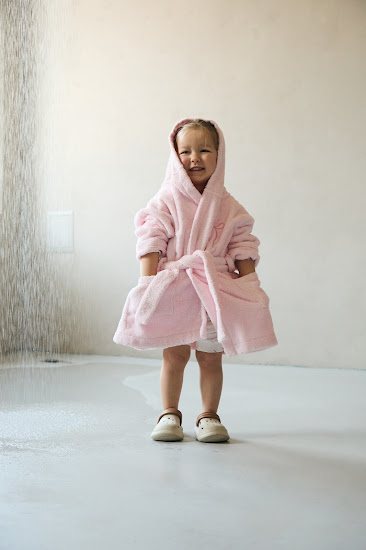 Children's bathrobe Twins Belle size 86–92 (100% cotton terry cloth) pink