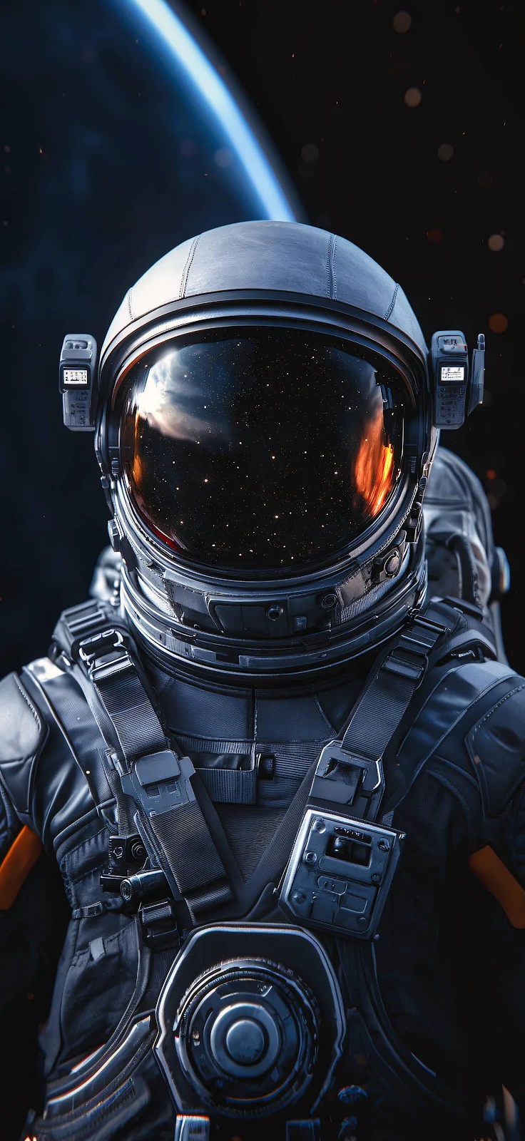 Astronaut in Deep Space - Sci-Fi Concept Art 2K iPhone Wallpaper (1472x3200)