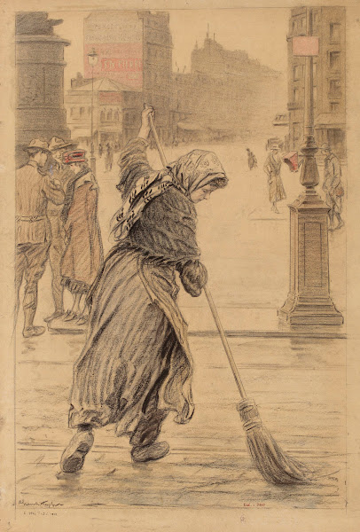 Balayeuse des rues de Paris durant la guerre place de Clichy 1914 1919