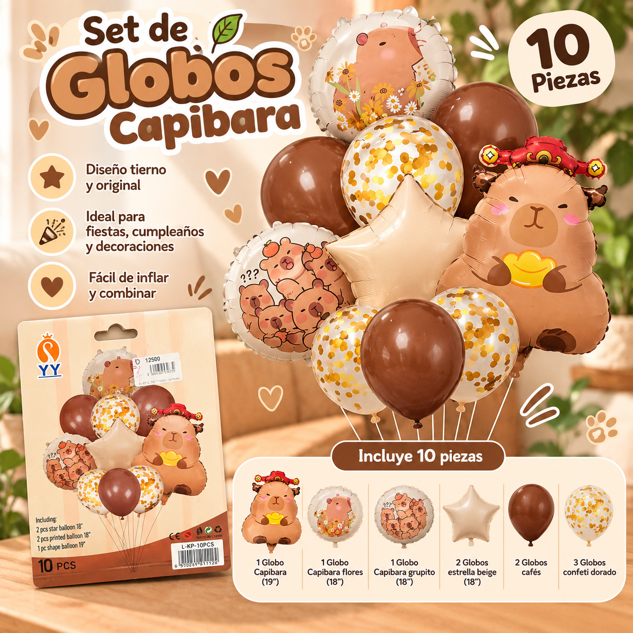 Set de globos de capibara