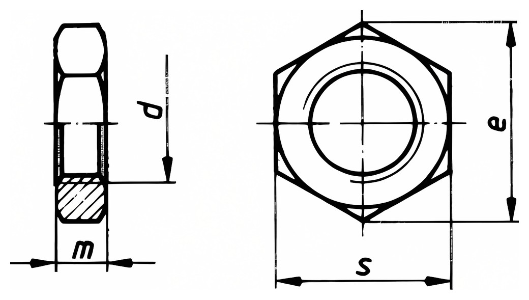 DIN 936 – Technical drawing