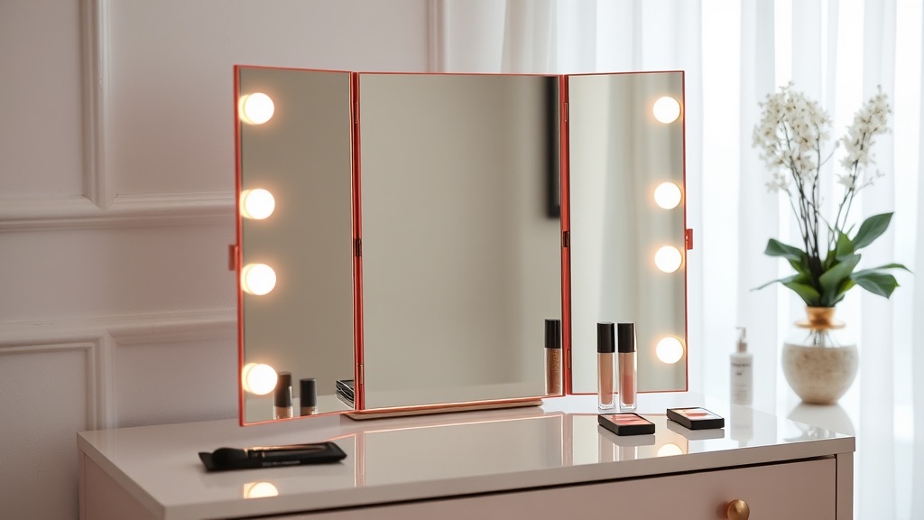 Espejos de Maquillaje con Luz LED Regulable - Aumento 10X y Precisión