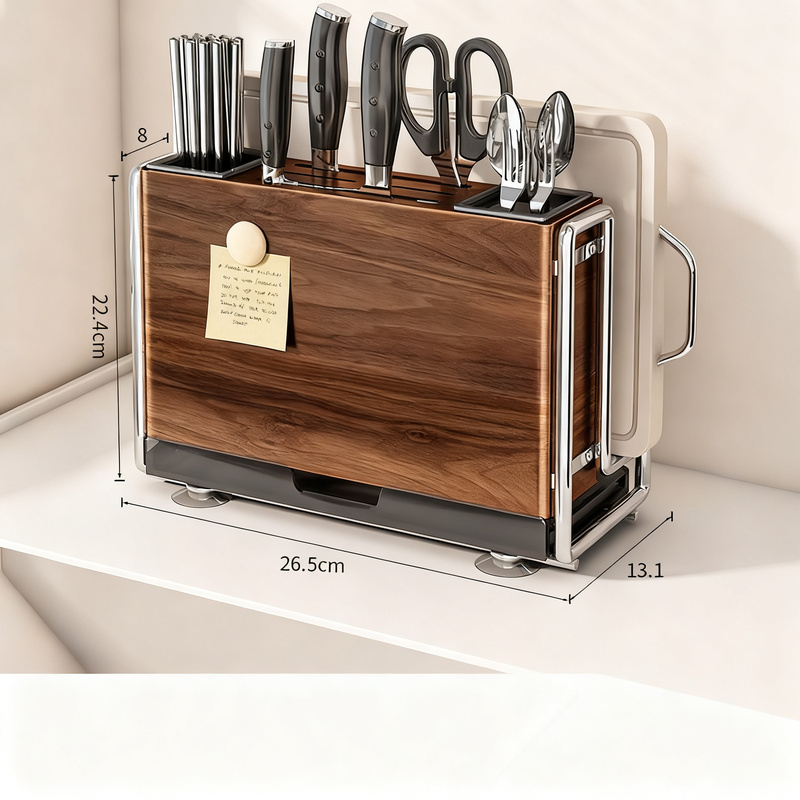 Multifunctional knife block rack with magnetic function