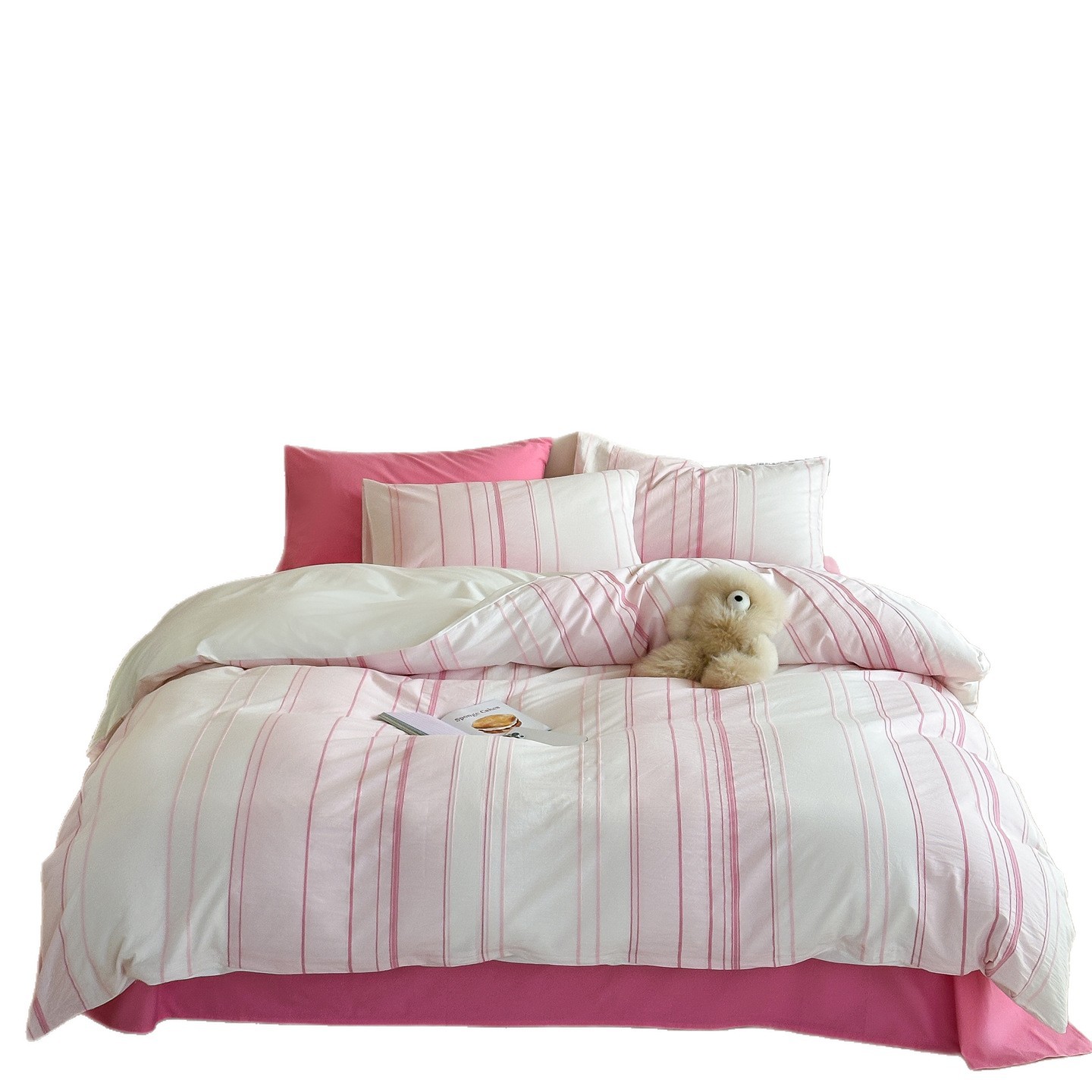 Striped cotton bedding, yarn-dyed