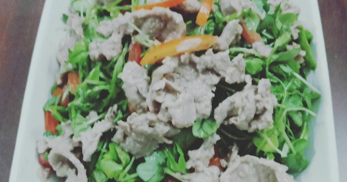 Bò xào & salad cải mầm