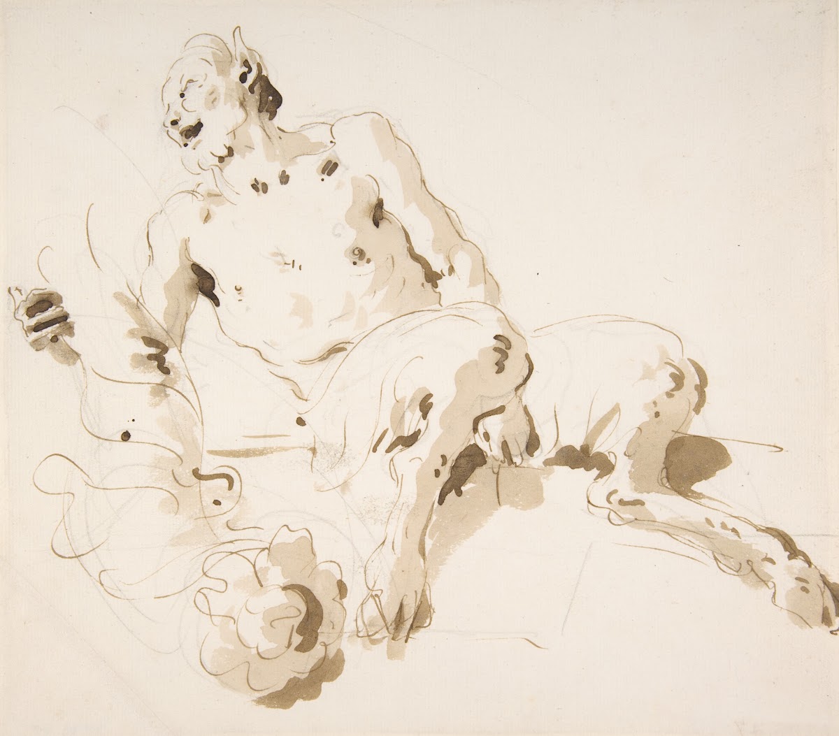 Seated Satyr Holding a Garland 16961770