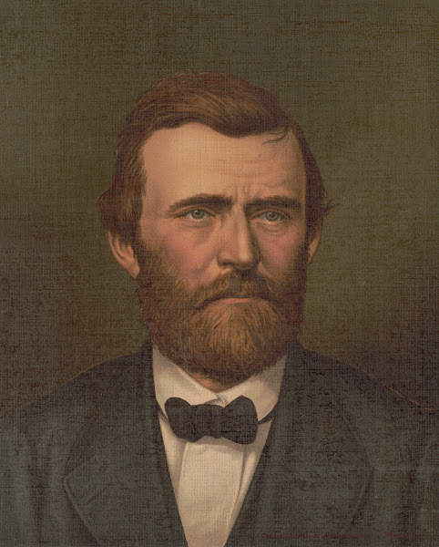 Ulysses S Grant bust portrait facing right wearing suit 1877