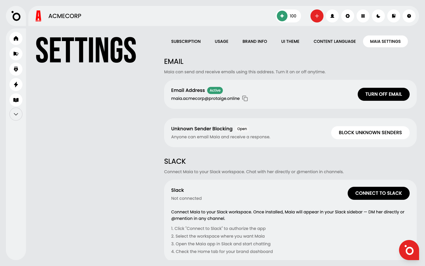 Unknown Sender Blocking set to Open, anyone can email Maia