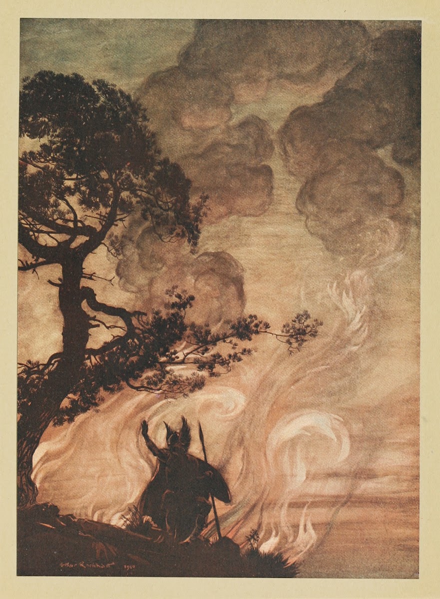 As he moves slowly away Wotan turns and looks sorrowfully back at Brunnhilde 191