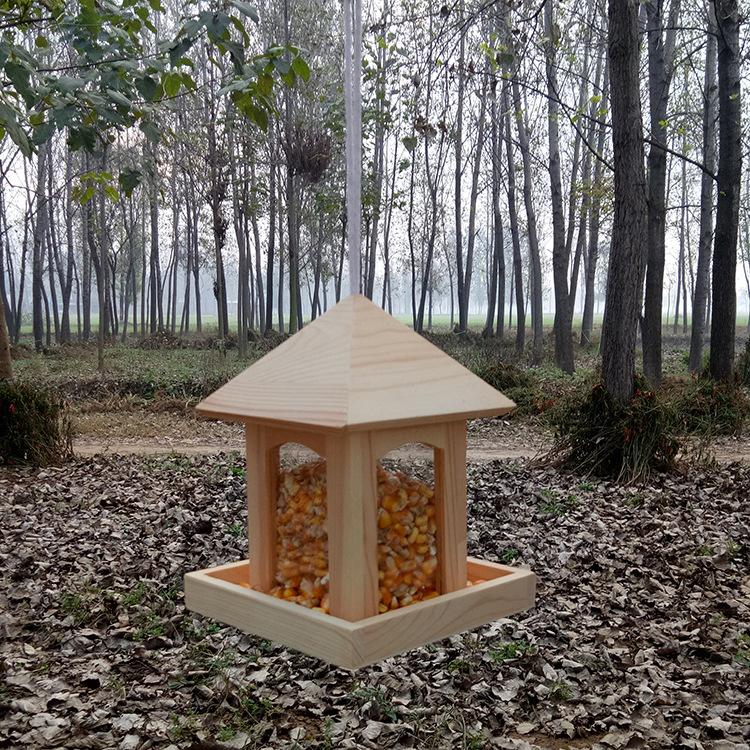 Wooden Bird Feeding Station for Hanging