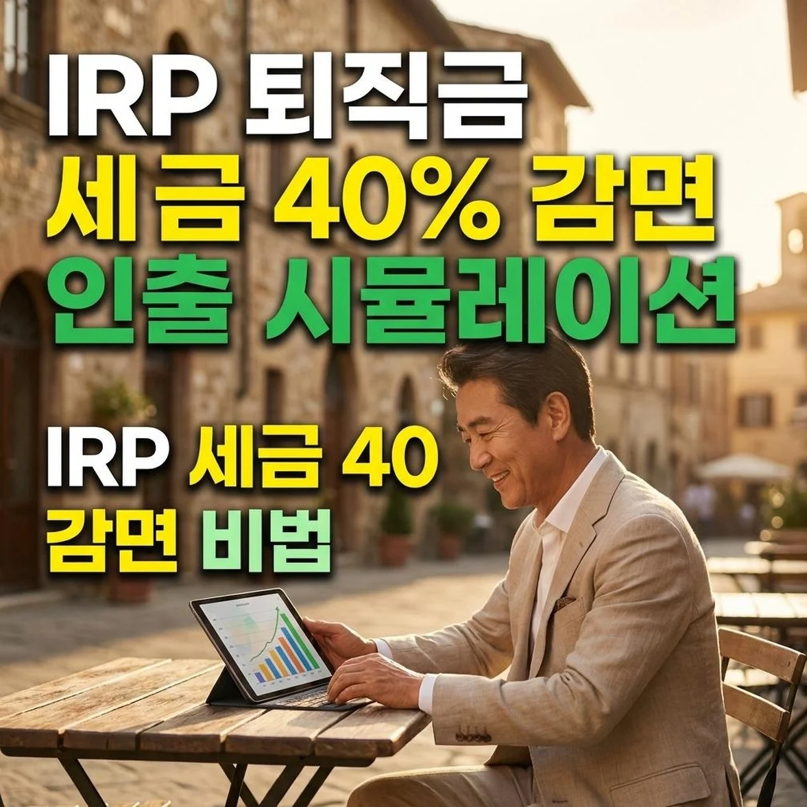 IRP 퇴직금 세금 40% 감면 전략