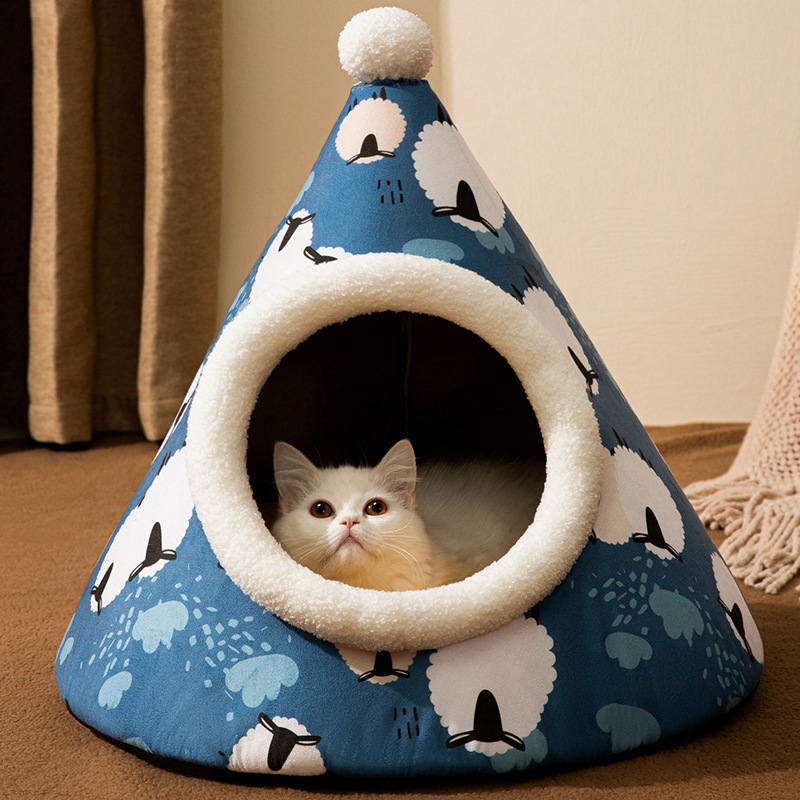 Closed house tent for cats and small dogs