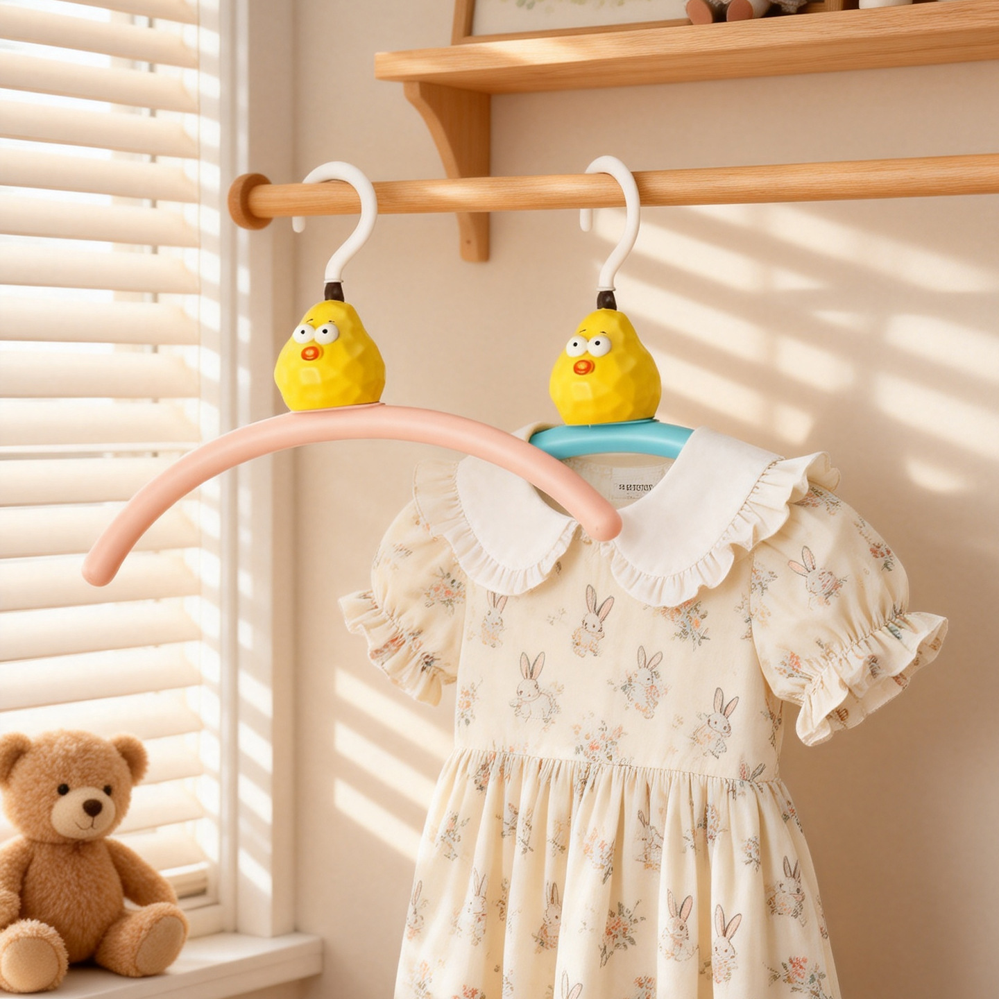 Plastic hanger with pear design