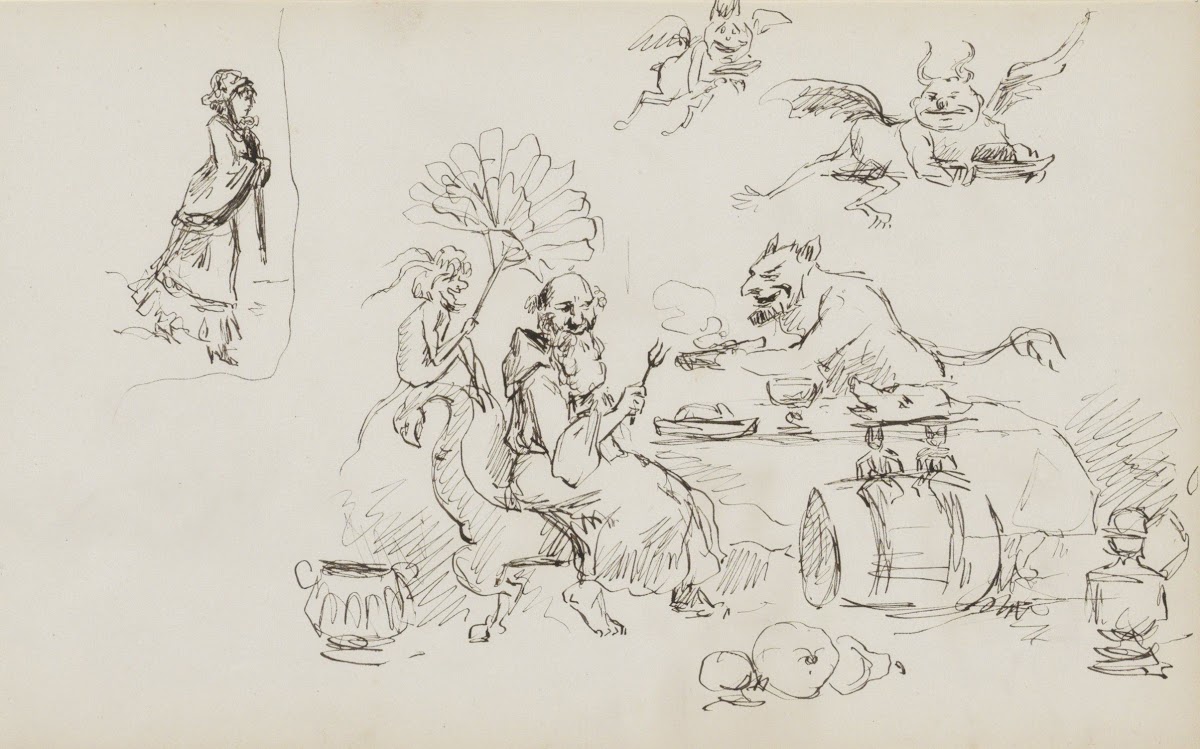Monnik verleid door duivels 1880