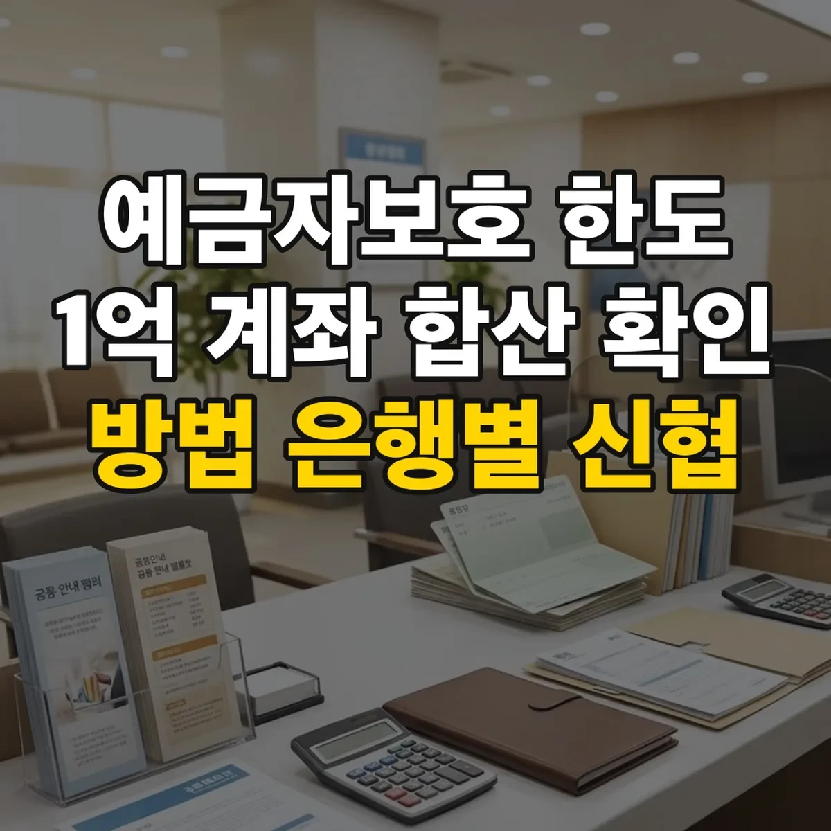예금자보호 한도 1억 계좌 합산 확인 방법 은행별 신협
