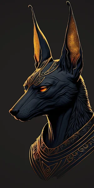 Anubis, Ai Art, Digital Art, Egyptian Mythology, Simple Background 4K Wallpaper Background