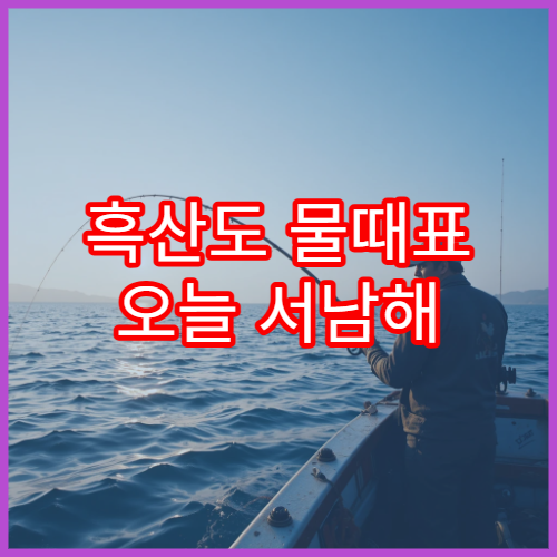 흑산도 물때표 오늘 서남해 낚시 가능한 시간표