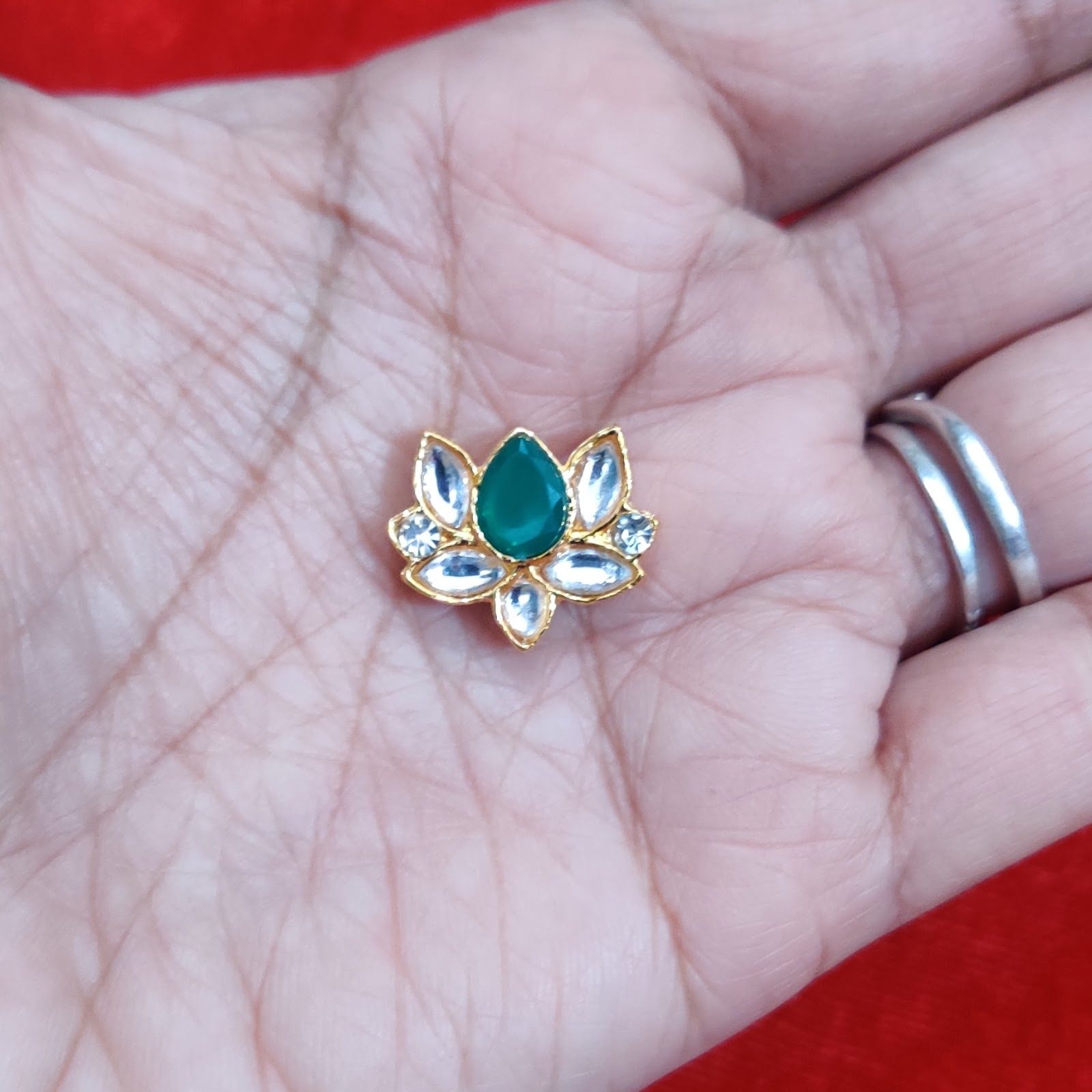 Green White  Diamon Lotus-L249-pack of 3