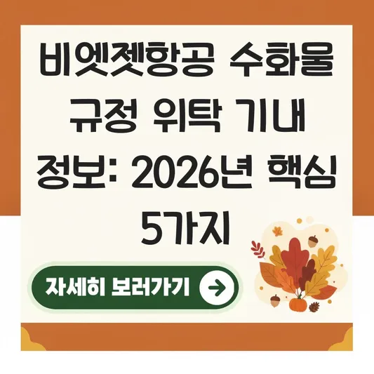 비엣젯항공 수화물 규정 위탁 기내 정보
