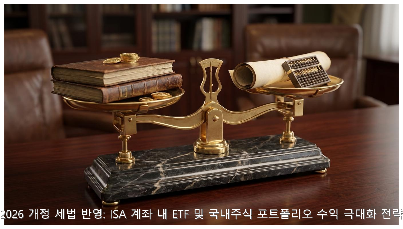 2026 개정 세법 반영: ISA 계좌 내 ETF 및 국내주식 포트폴리오 수익 극대화 전략 핵심 안내 및 분석 인포그래픽 (5)