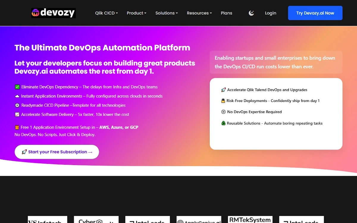 Captura de Devozy.ai