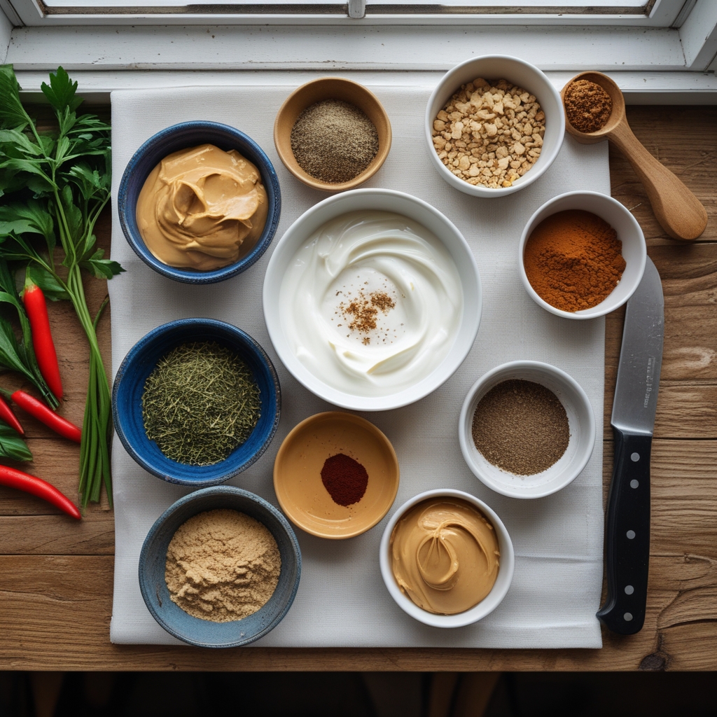 Ingredients for Healthy Peanut Butter Greek Yogurt Cookies – Easy Homemade Snack