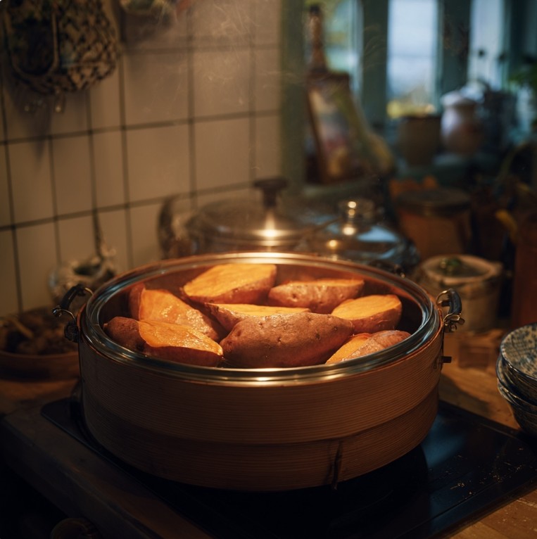 찜기 고구마 조리