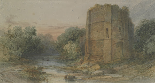 Ruins by a stream