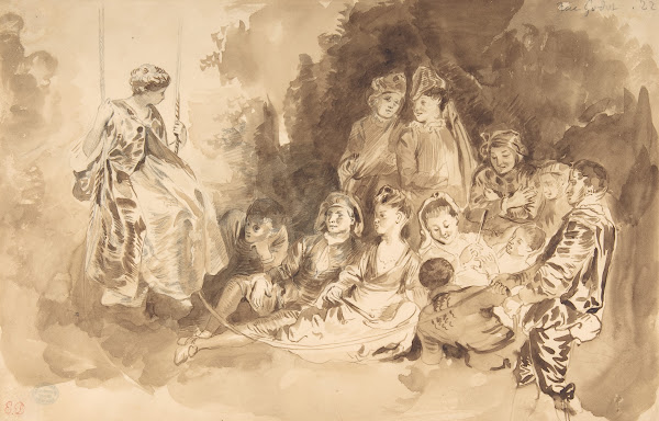 The Swing after Antoine Watteau Les Agréements de lété 17981863