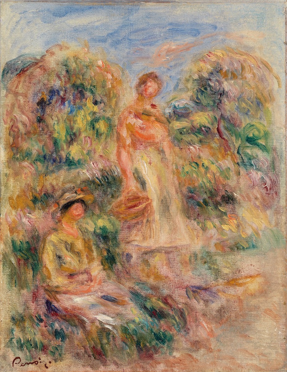 Standing Woman and Seated Woman in a Landscape Une femme debout et une femme ass