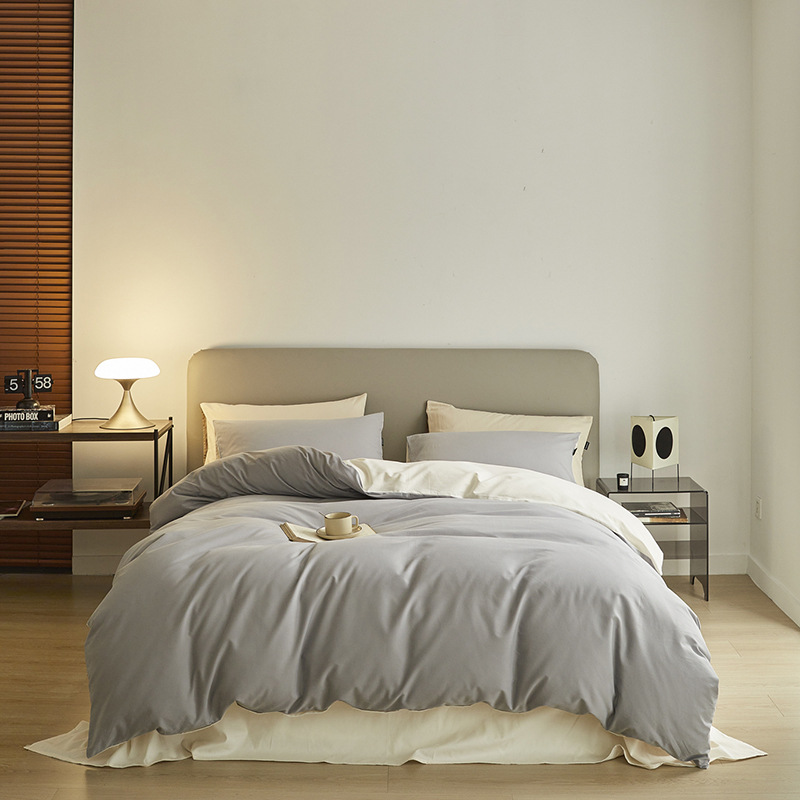 Bedding set made of long-staple cotton, brushed, solid color