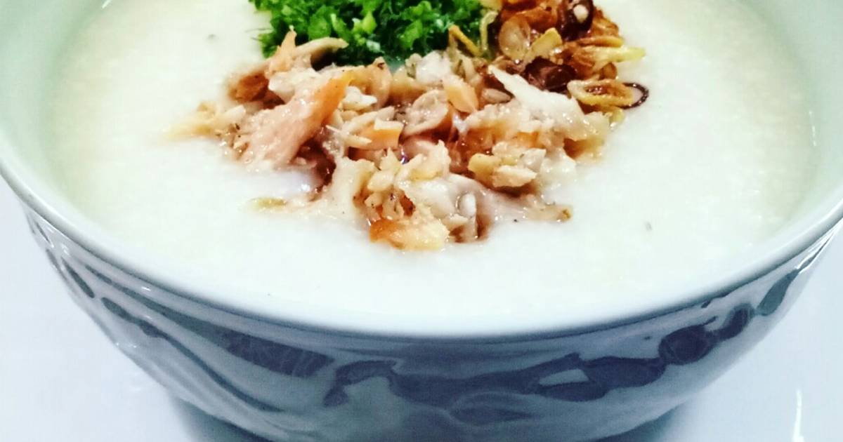 Cháo đậu xanh cá hồi