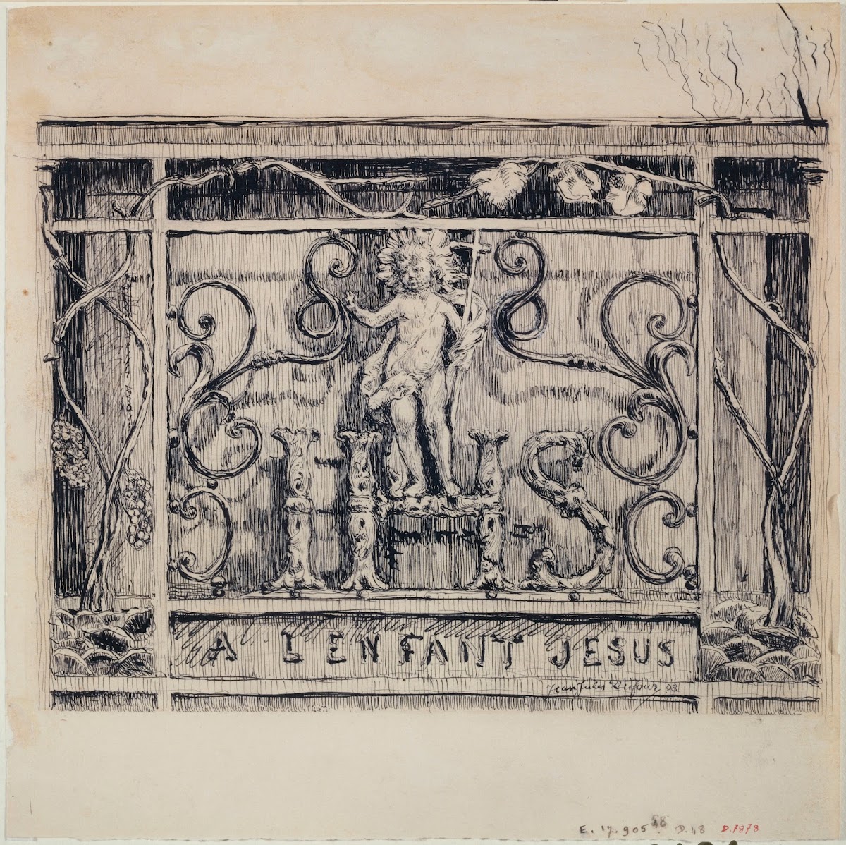 Enseigne A lEnfant Jésus angle du 43 de la rue des Bourdonnais et du 33 de la ru