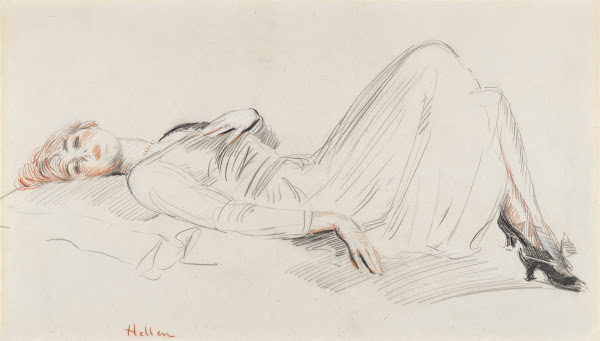 Jeune femme allongée