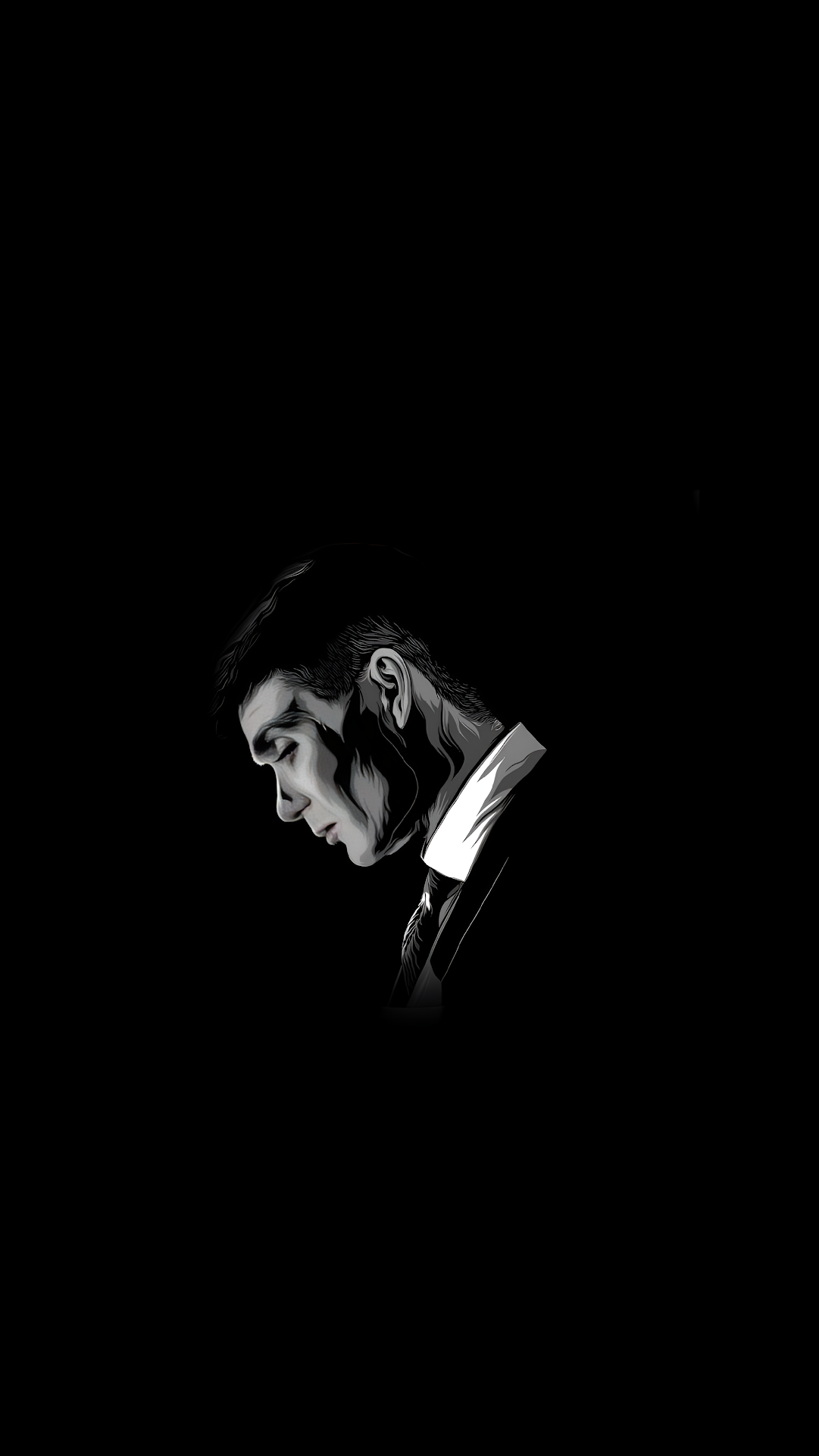 Tommy Shelby Black and White Minimalist Vector Portrait - Free 4K mobile Wallpaper