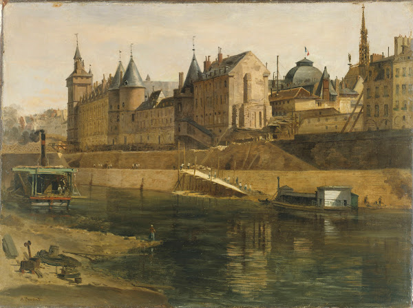 La Conciergerie pendant les travaux de reconstruction du Palais de Justice 1857
