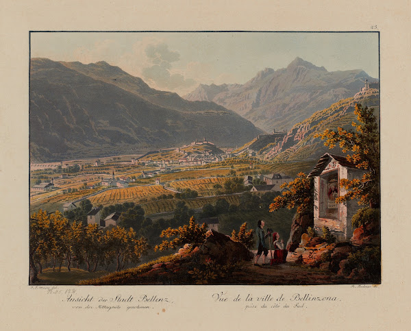 Vue de la ville de Bellinzona prise du côté du Sud